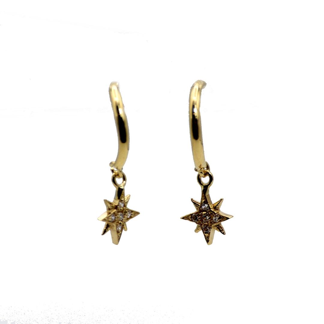 PENDIENTES SEMIARO  ORO 18K Y CIRCONITA 473681