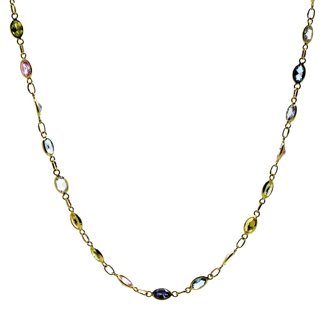 COLLAR MUJER ORO 18K PIEDRAS NATURALES 315-40