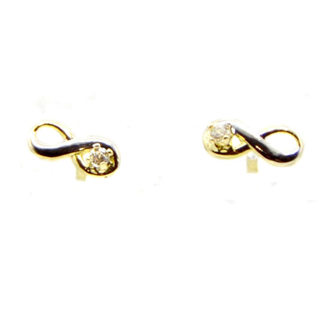 PENDIENTES MUJER ORO 18K BICOLOR Y CIRCONITA 180102
