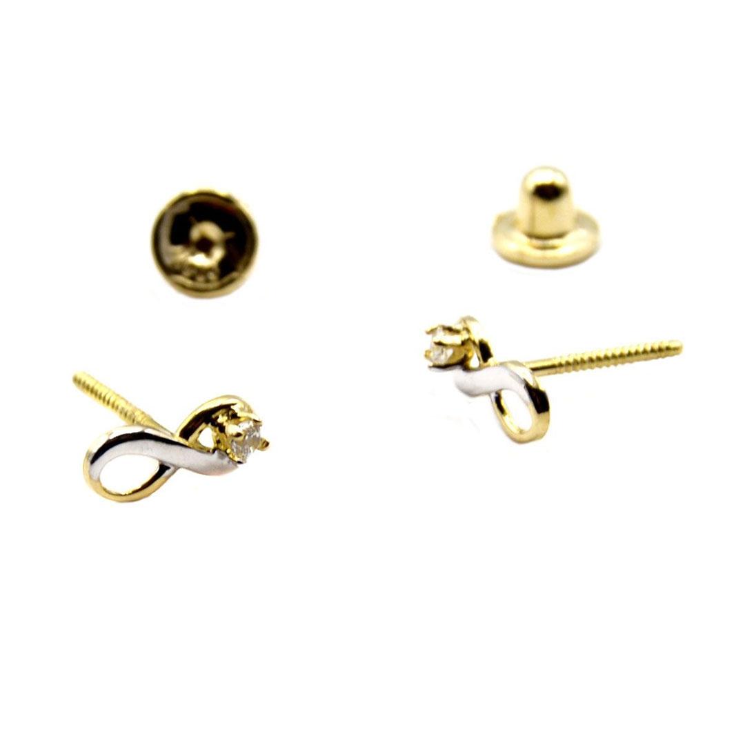 PENDIENTES MUJER ORO 18K BICOLOR Y CIRCONITA 180102