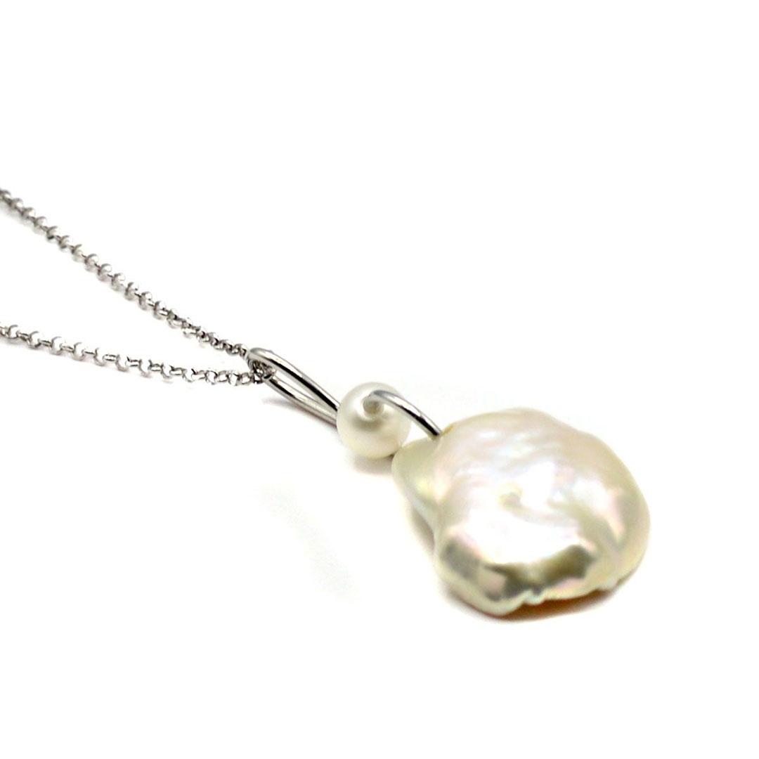 COLLAR MUJER PLATA Y PERLAS 28701