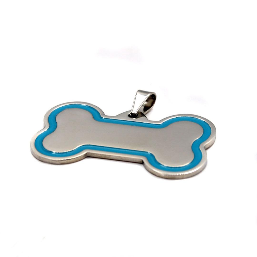 COLGANTE ACERO IDENTIFICADOR MASCOTAS HUESO