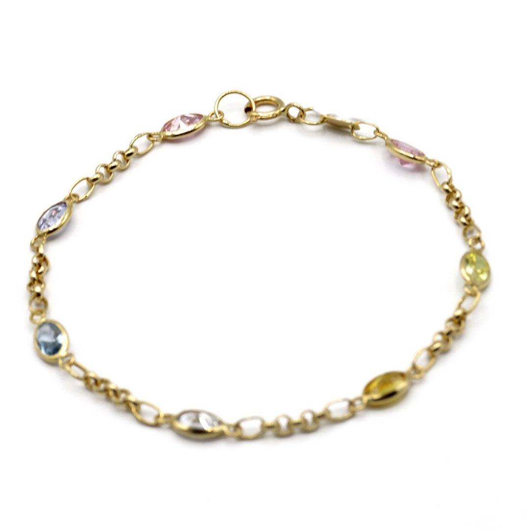 PULSERA MUJER ORO 18K PIEDRAS COLORES 316-18