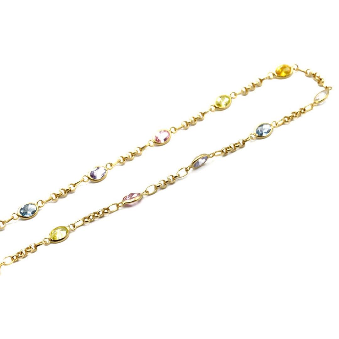 COLLAR MUJER ORO 18K PIEDRAS COLORES 316-40