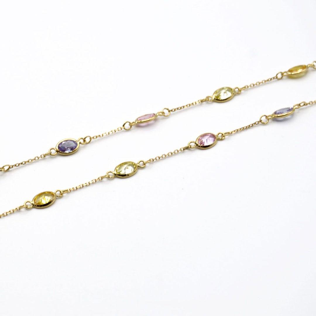 COLLAR MUJER ORO 18K PIEDRAS COLORES 317-45