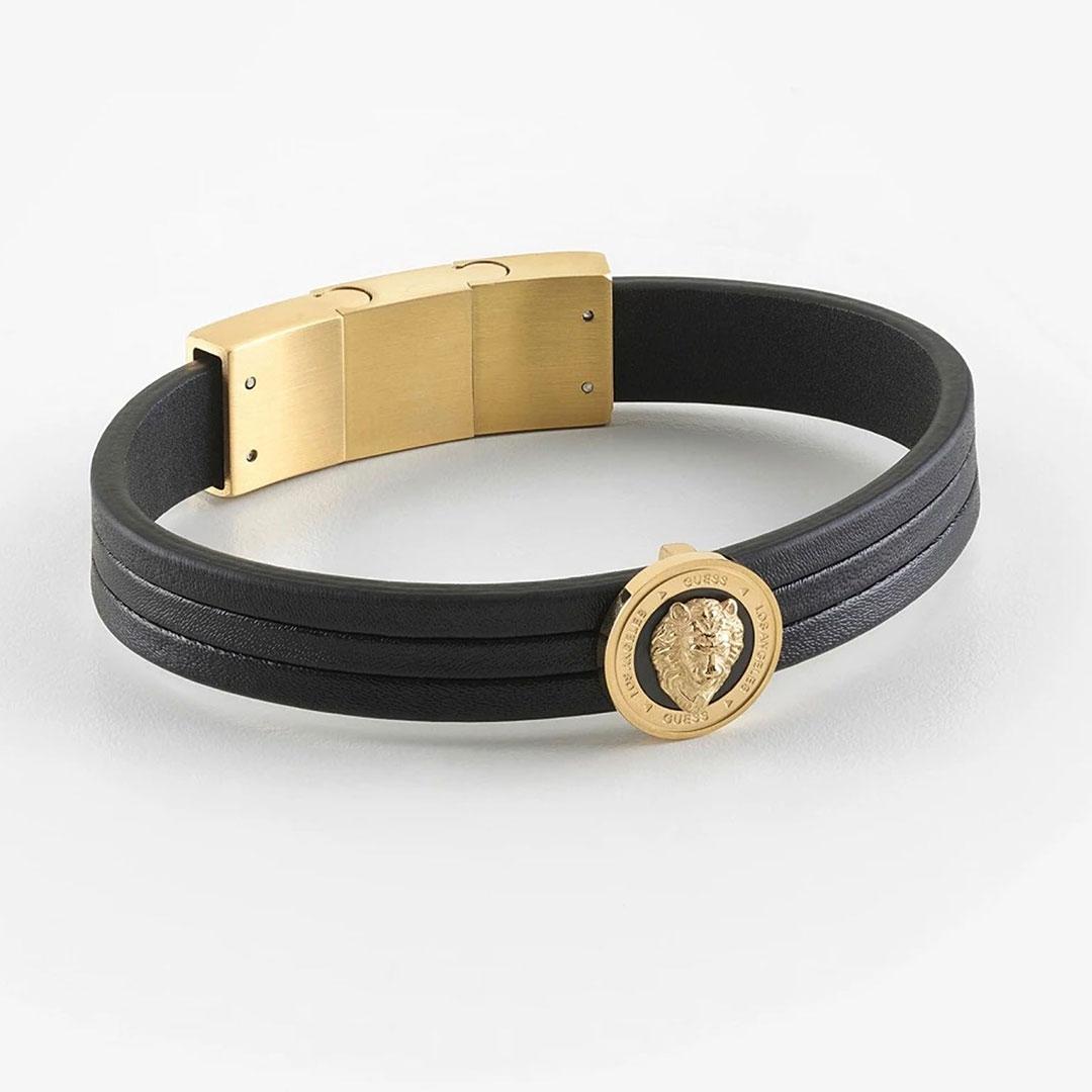 PULSERA HOMBRE ACERO Y PIEL  GUESS UMB20012