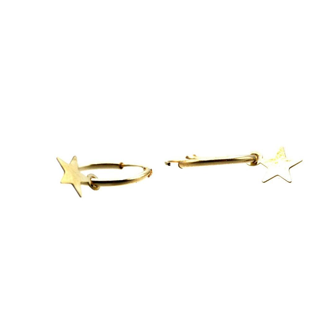 PENDIENTES ARO MUJER ORO 18K COLGANTE ESTRELLA 5711E