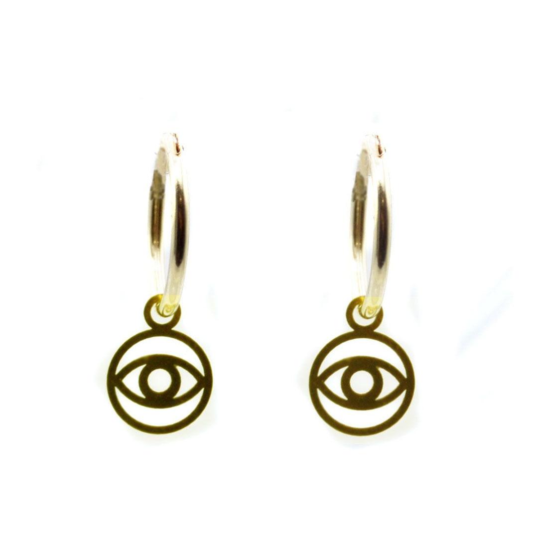PENDIENTES ARO MUJER ORO 18K  OJO TURCO 5711O