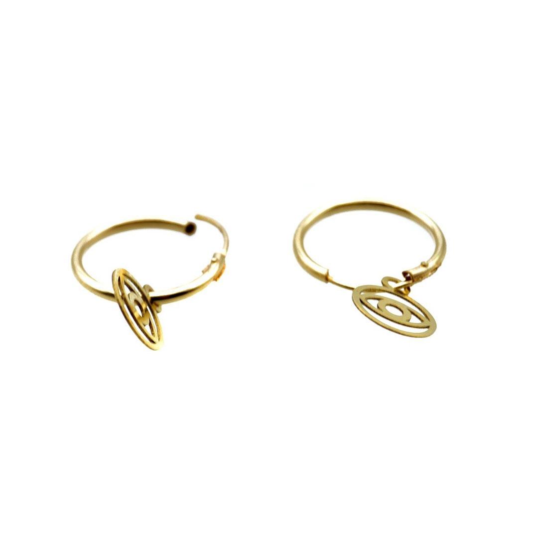 PENDIENTES ARO MUJER ORO 18K  OJO TURCO 5711O