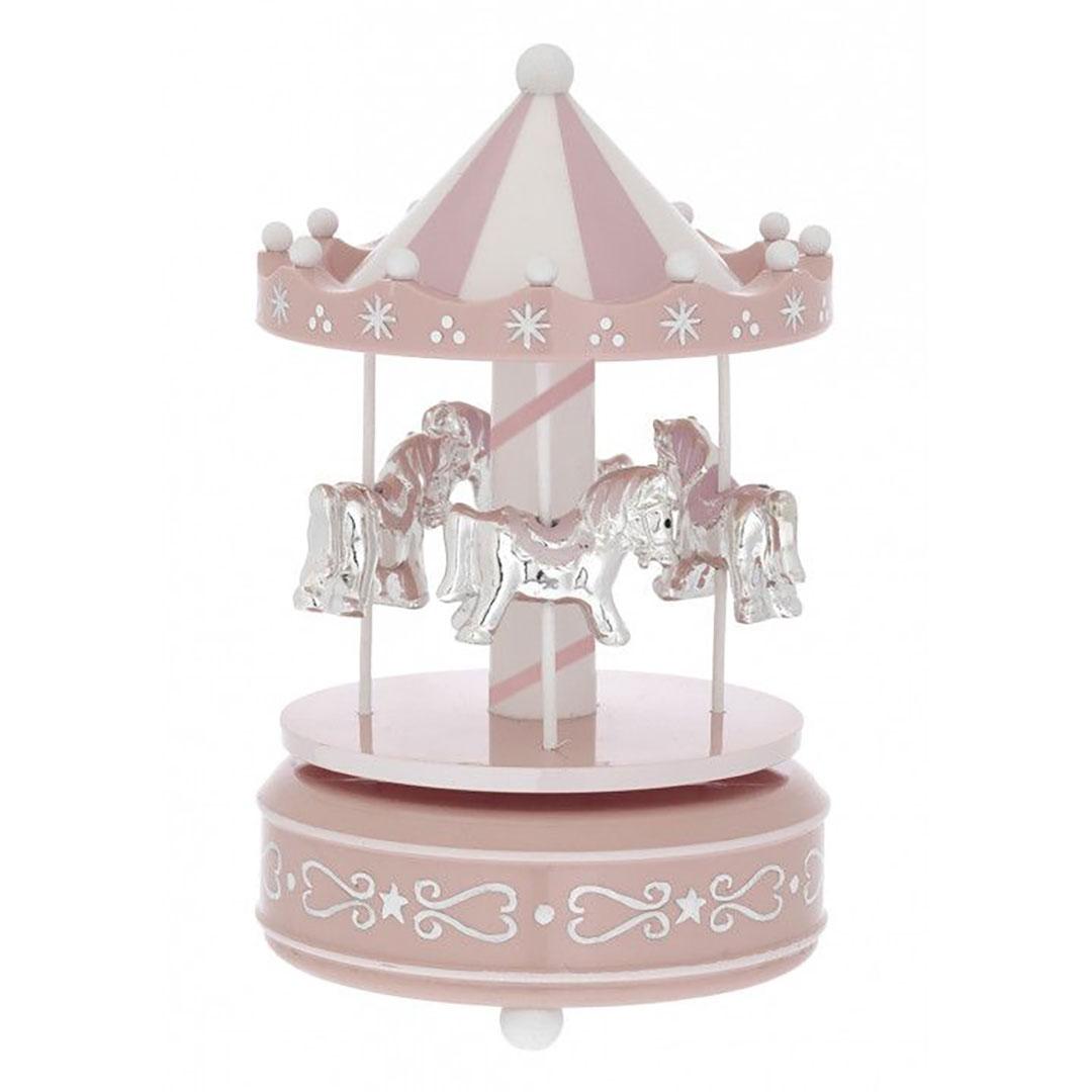 CARRUSEL MUSICAL INFANTIL CABALLITOS ROSA B4200R