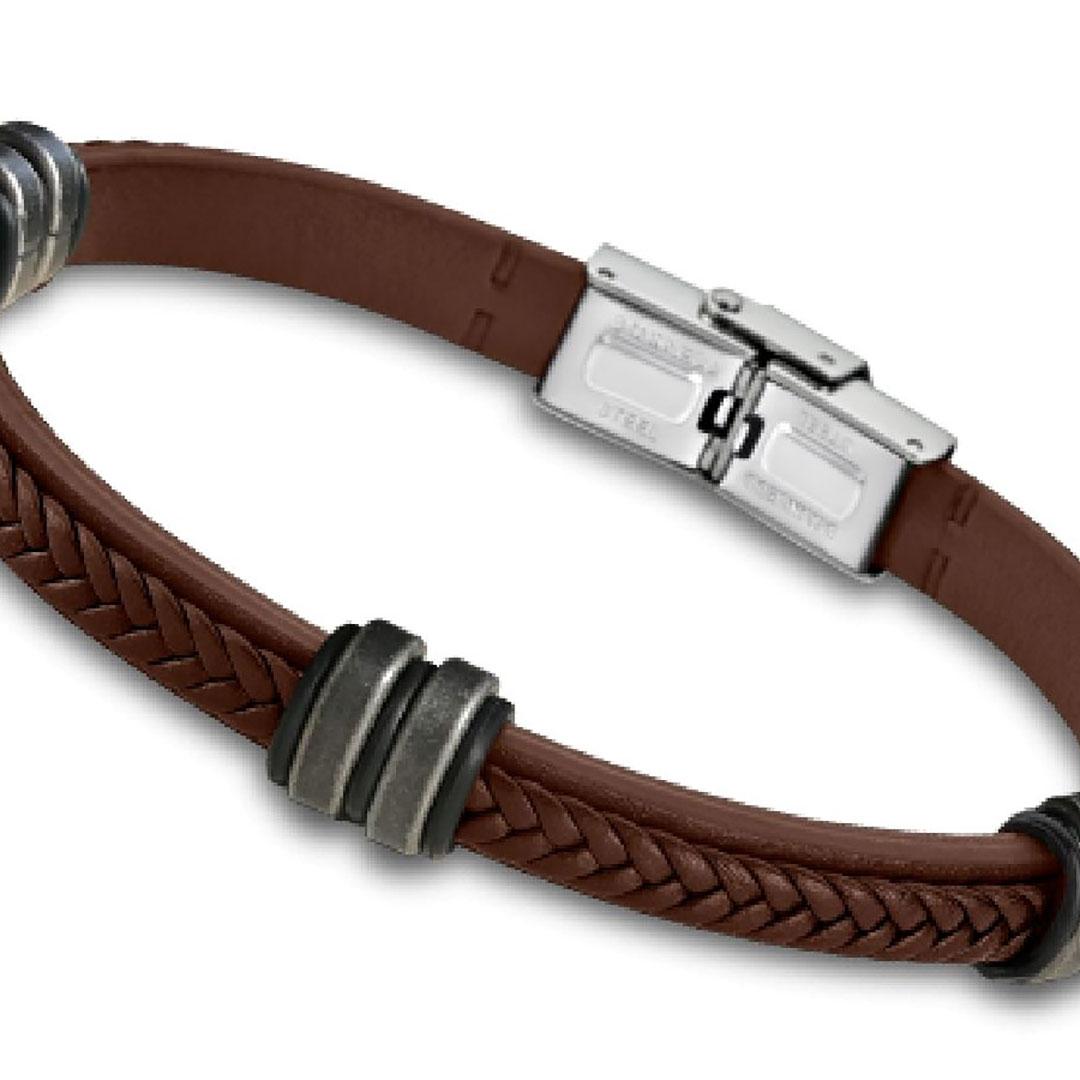 PULSERA HOMBRE LOTUS ACERO Y CUERO LS1829-2/A