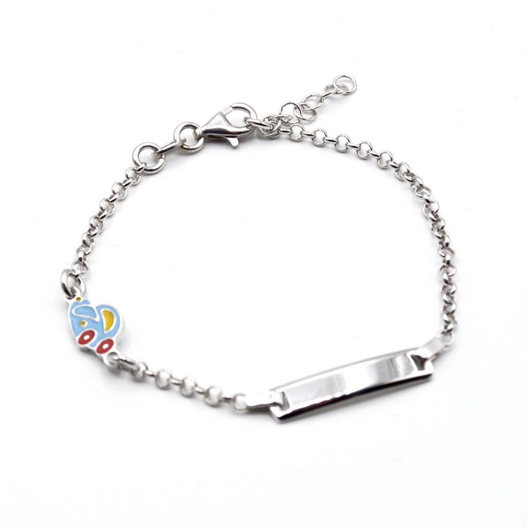 PULSERA MUJER PLATA ESCLAVA CON MOTIVO COCHE P1140290