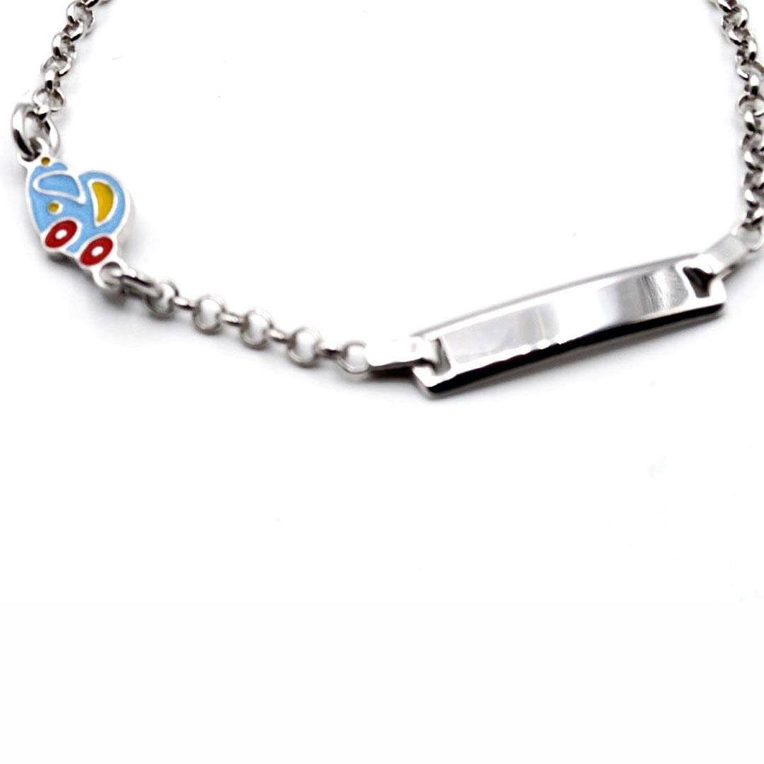 PULSERA MUJER PLATA ESCLAVA CON MOTIVO COCHE P1140290