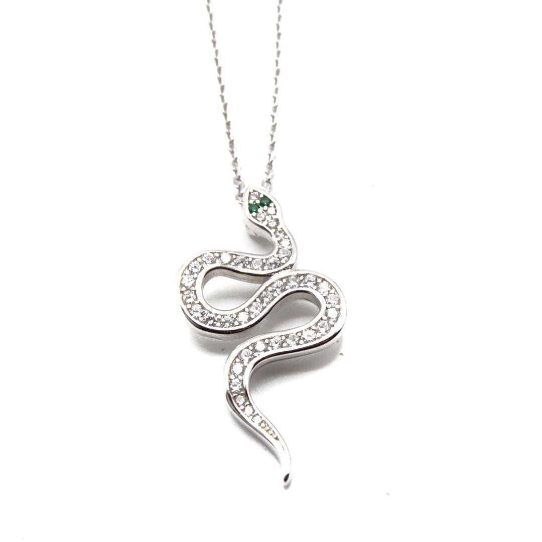 COLLAR MUJER PLATA CON COLGANTE SERPIENTE G306/1