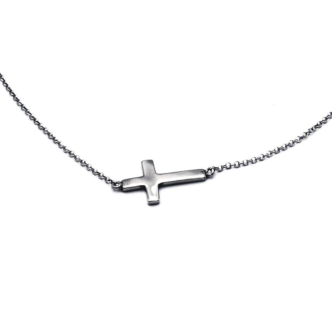 COLLAR MUJER PLATA C/CRUZ 27219