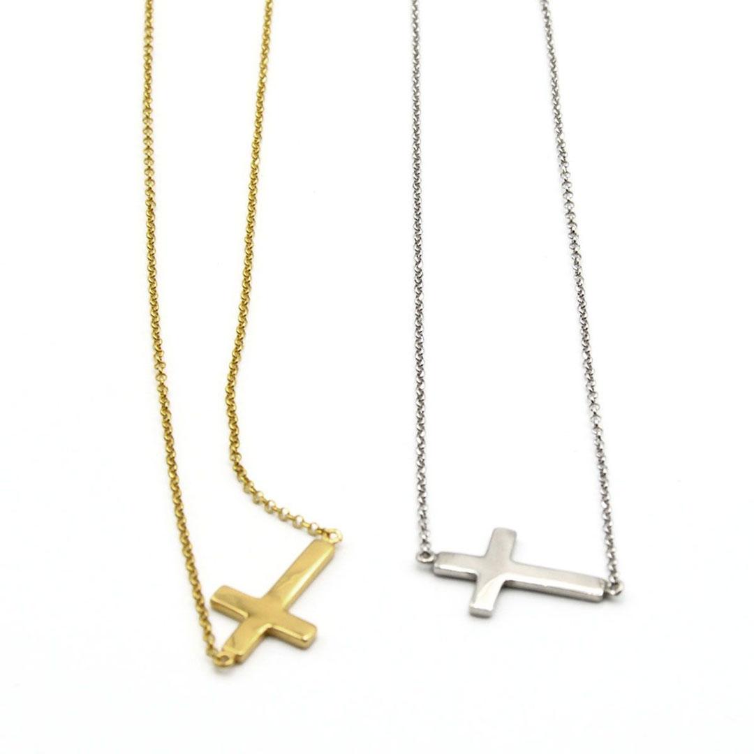 COLLAR MUJER PLATA C/CRUZ 27219