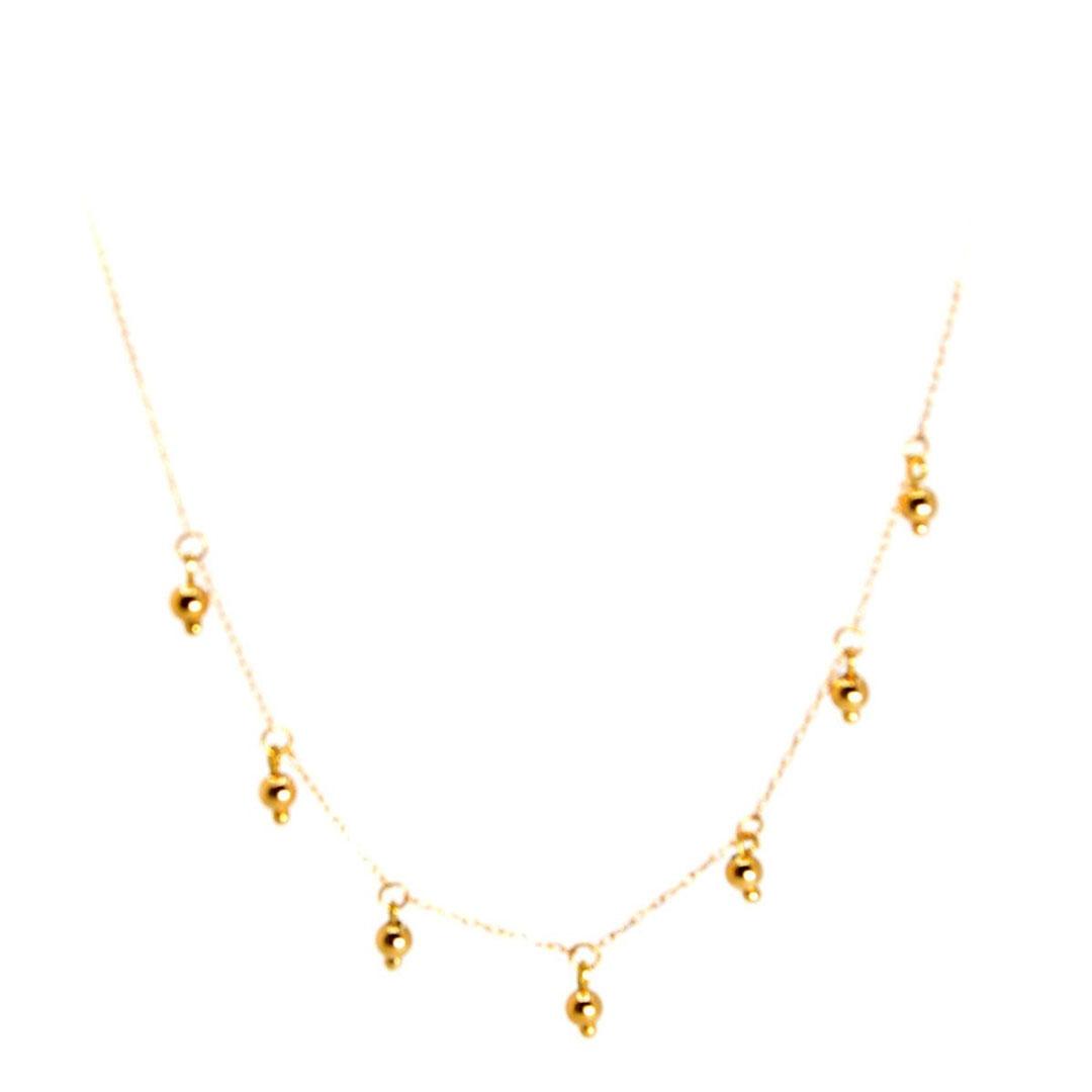 COLLAR MUJER ORO 18K COLGANTES BOLITAS 13385