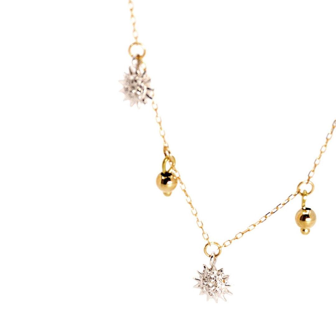 COLLAR MUJER ORO 18K CON COLGANTES SOL Y BOLITAS 13372