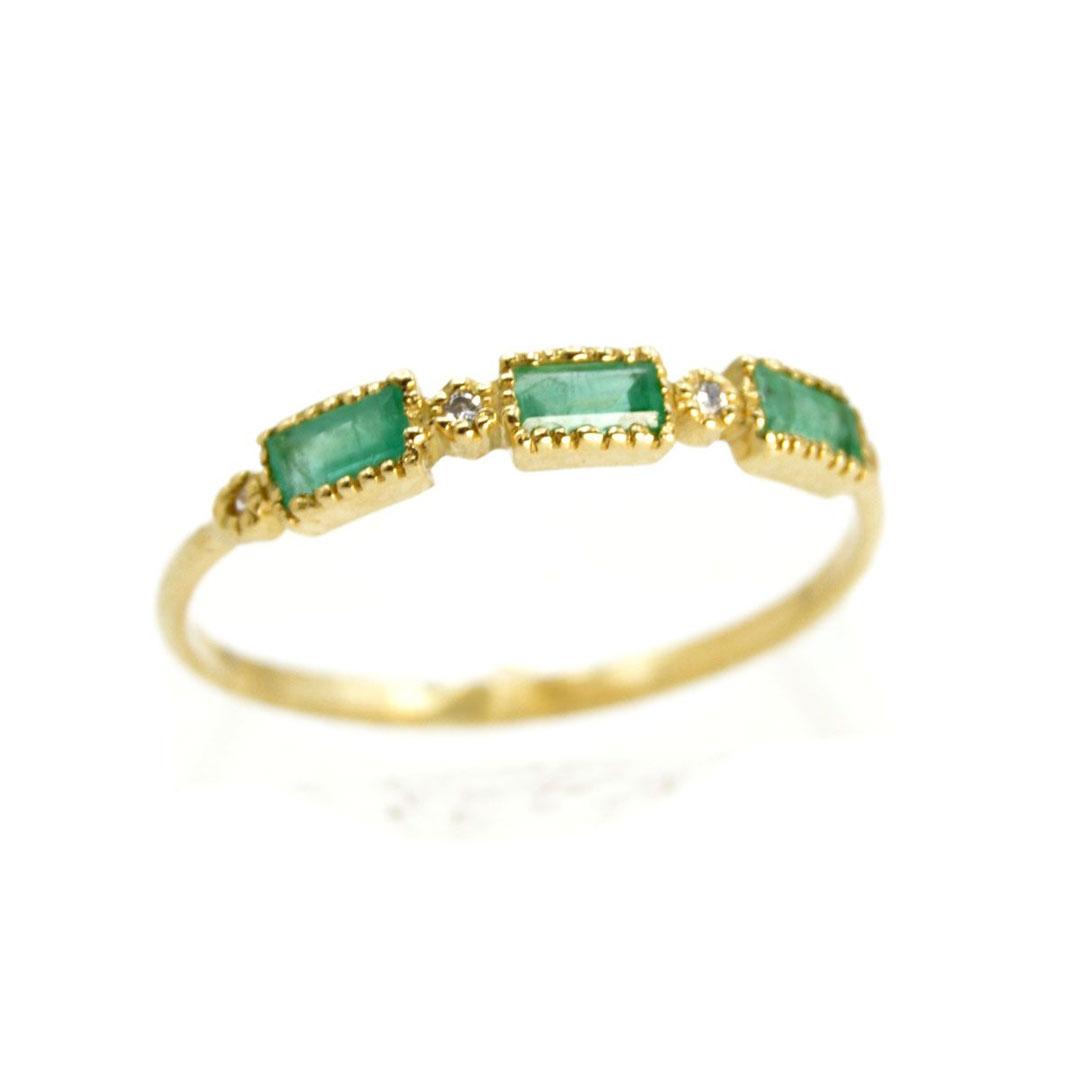 SORTIJA MUJER ORO 18K DIAMANTE Y ESMERALDA 13252E