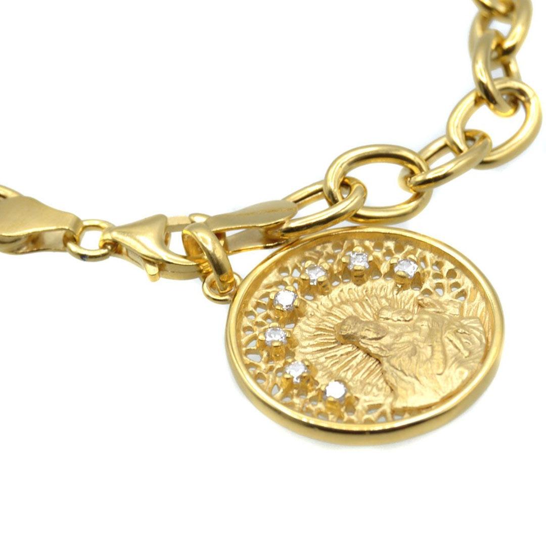 PULSERA MUJER PLATA DORADA CON MEDALLA 49330A