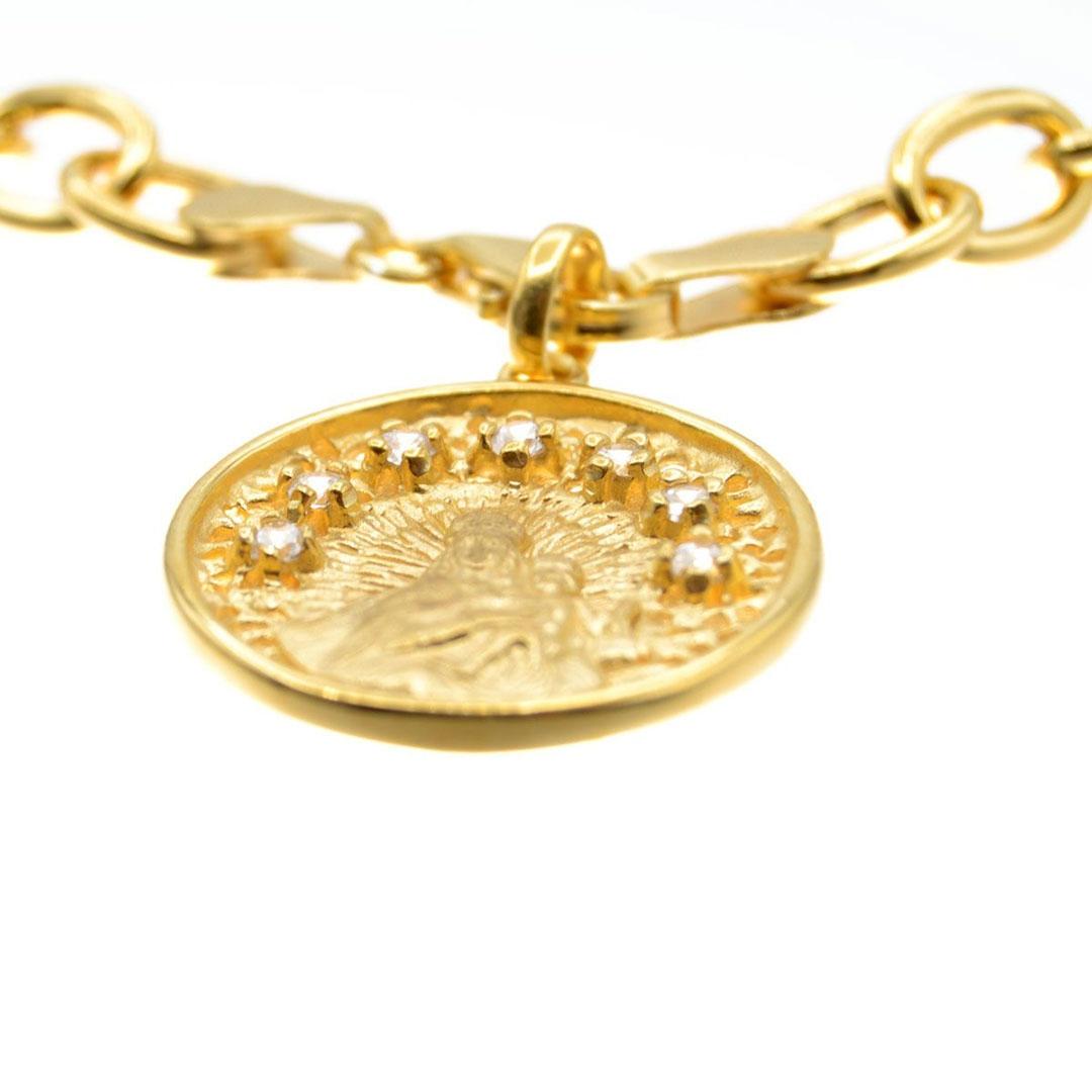 PULSERA MUJER PLATA DORADA CON MEDALLA 49330A