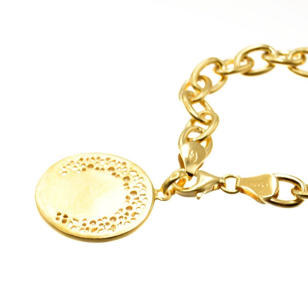 PULSERA MUJER PLATA DORADA CON MEDALLA 49330A