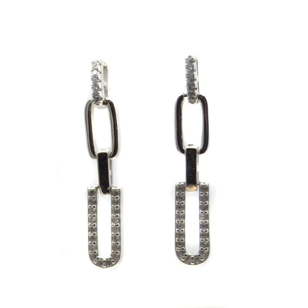 PENDIENTES MUJER PLATA LEY ESLABÓN 24087