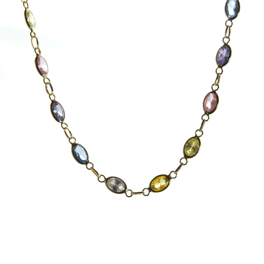 COLLAR MUJER ORO 18K CON PIEDRAS NATURALES COLORES 315-45