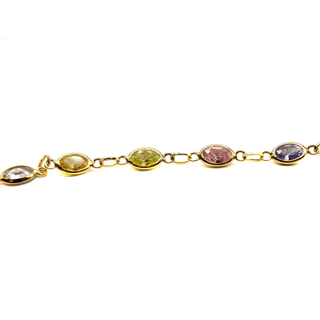 COLLAR MUJER ORO 18K CON PIEDRAS NATURALES COLORES 315-45