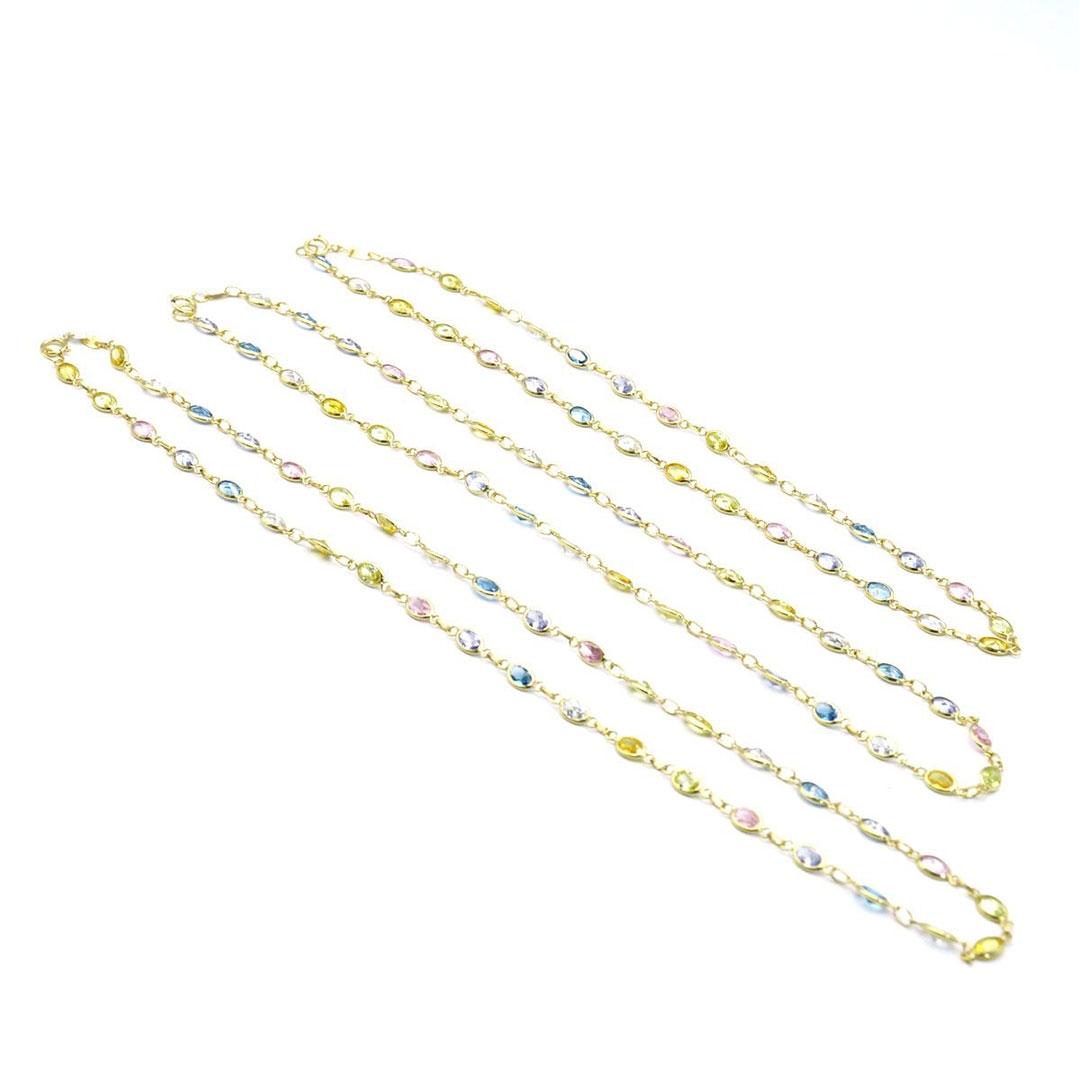 COLLAR MUJER ORO 18K CON PIEDRAS NATURALES COLORES 315-45