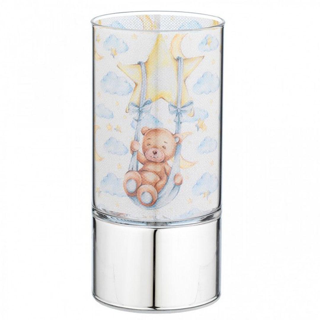 REGALO LAMPARA INFANTIL CRISTAL OSITO COLUMPIO AZUL B4203-04