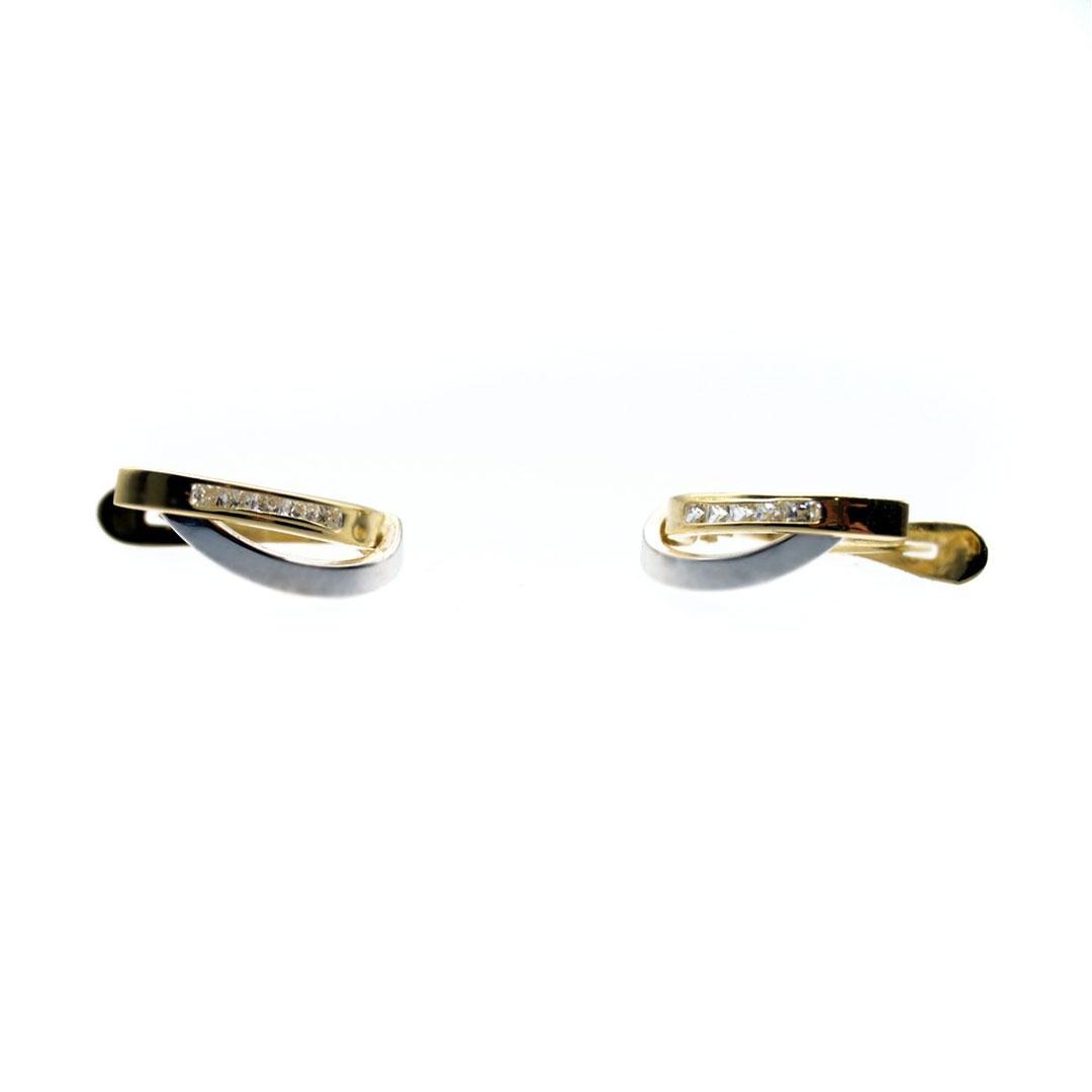 PENDIENTES MUJER ORO 18K BICOLOR CON CIRCONITAS 5823M