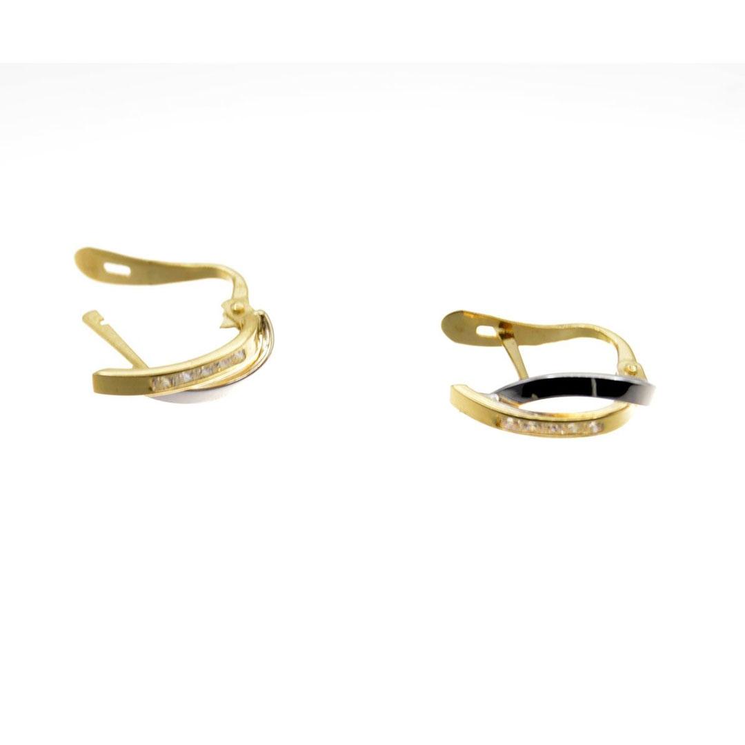 PENDIENTES MUJER ORO 18K BICOLOR CON CIRCONITAS 5823M