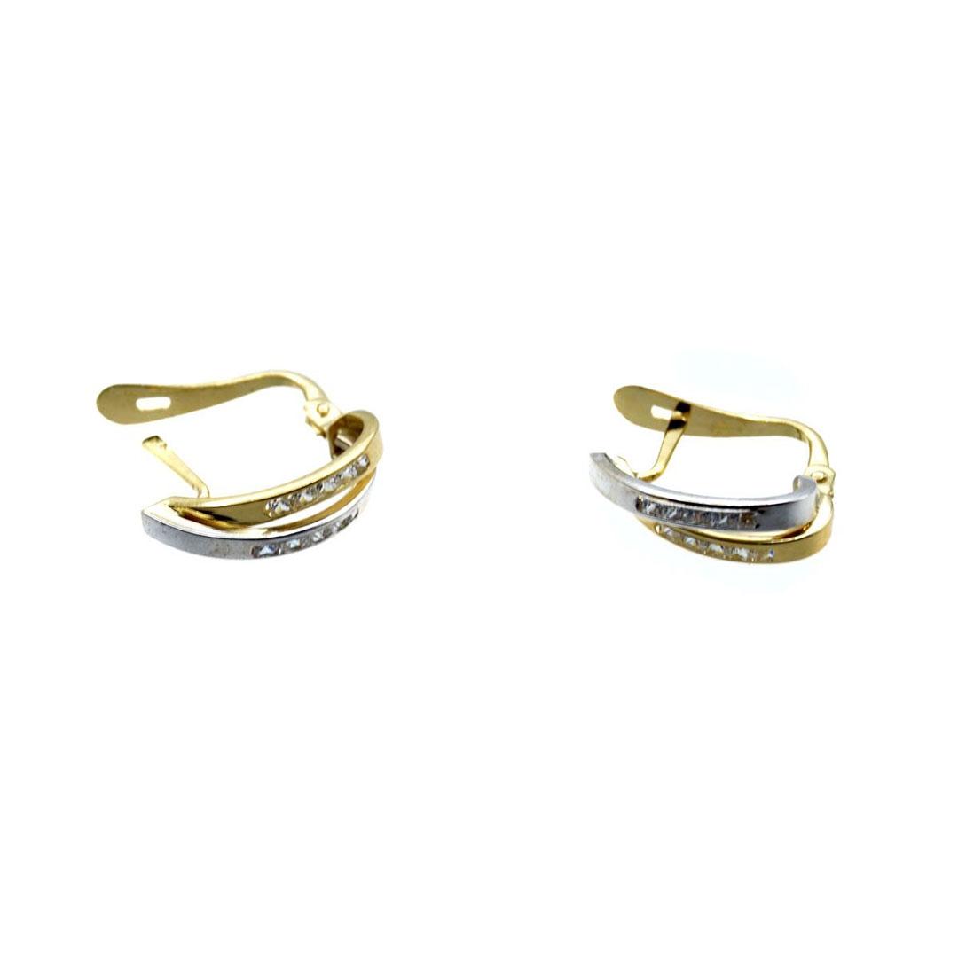 PENDIENTES MUJER ORO 18K BICOLOR Y CIRCONITAS 5822M