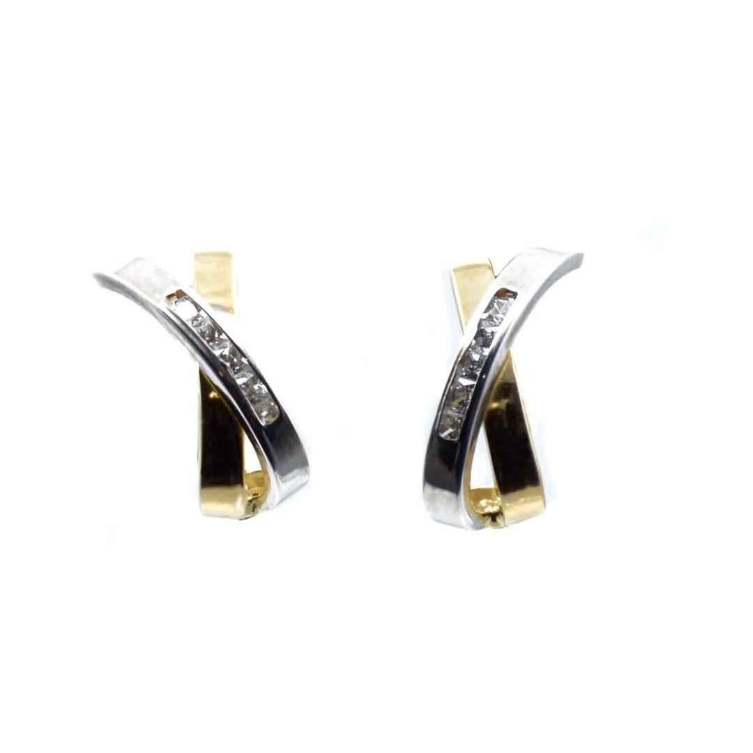 PENDIENTES MUJER ORO 18K BICOLOR  5821M