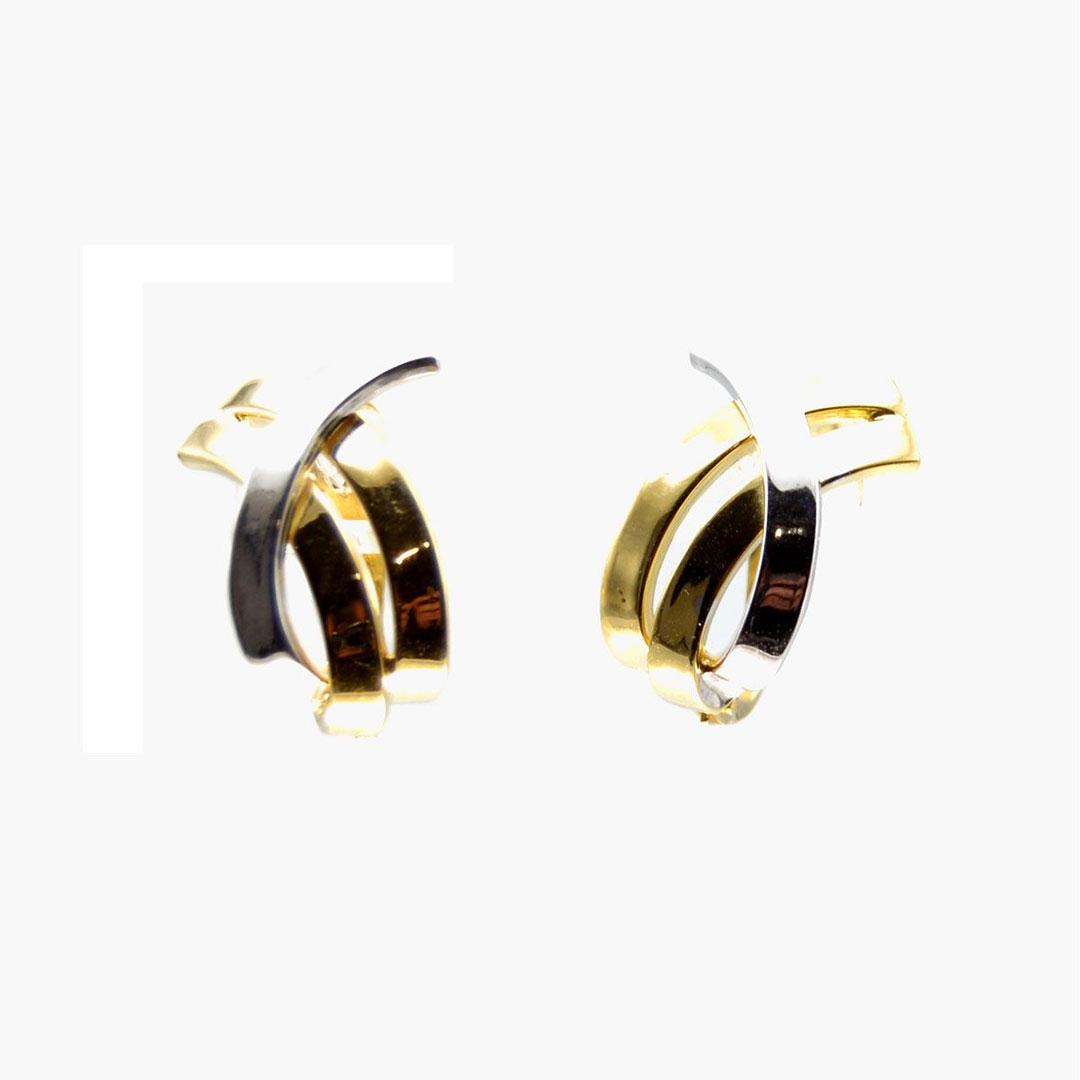 PENDIENTES MUJER ORO 18K BICOLOR 5827M