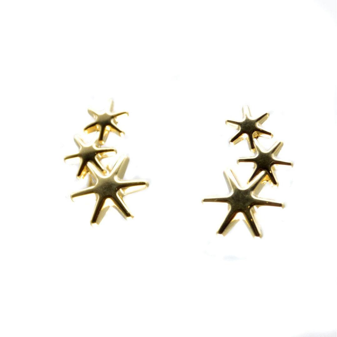 PENDIENTES MUJER ORO 18K  TREPADOR ESTRELLITAS 5645M