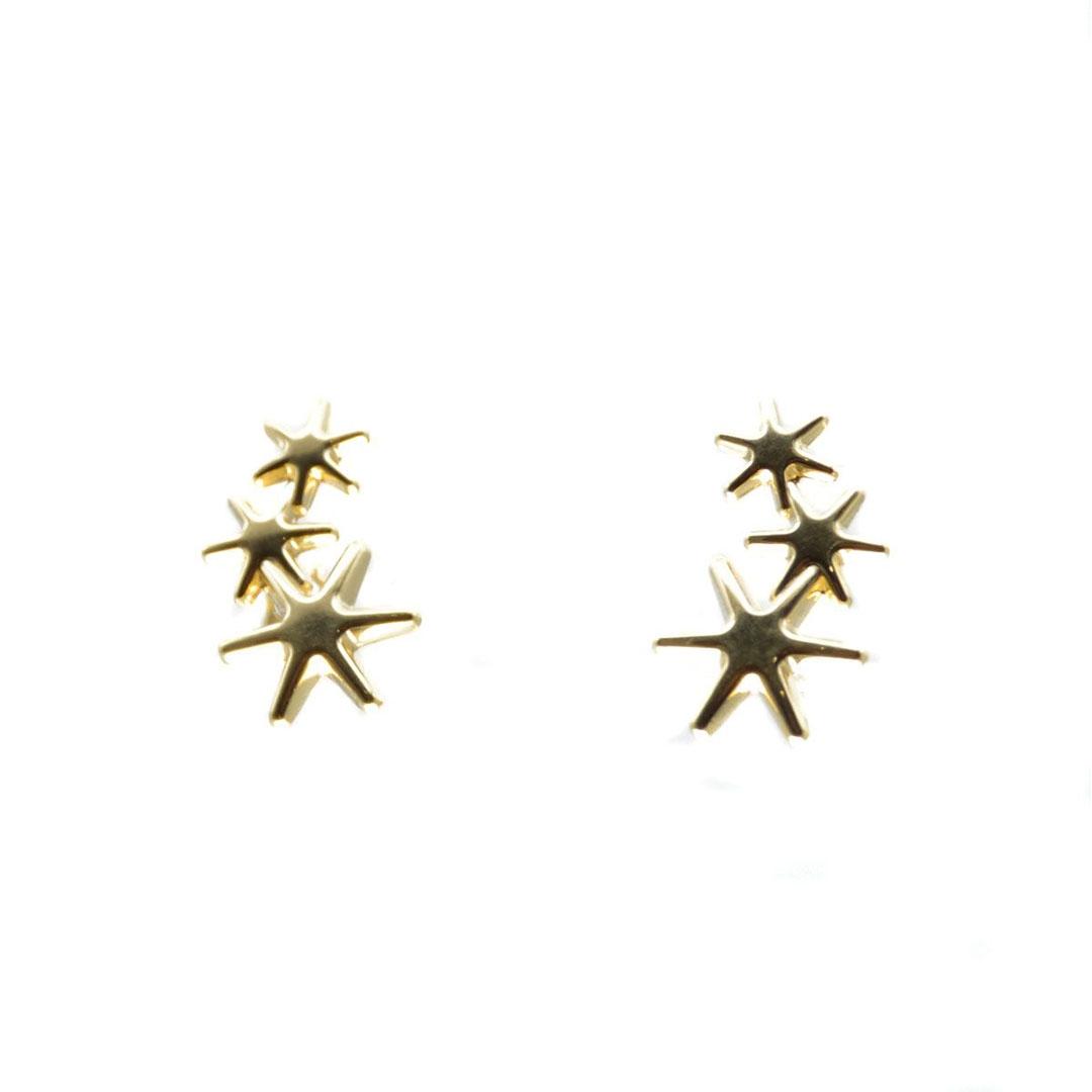 PENDIENTES MUJER ORO 18K  TREPADOR ESTRELLITAS 5645M
