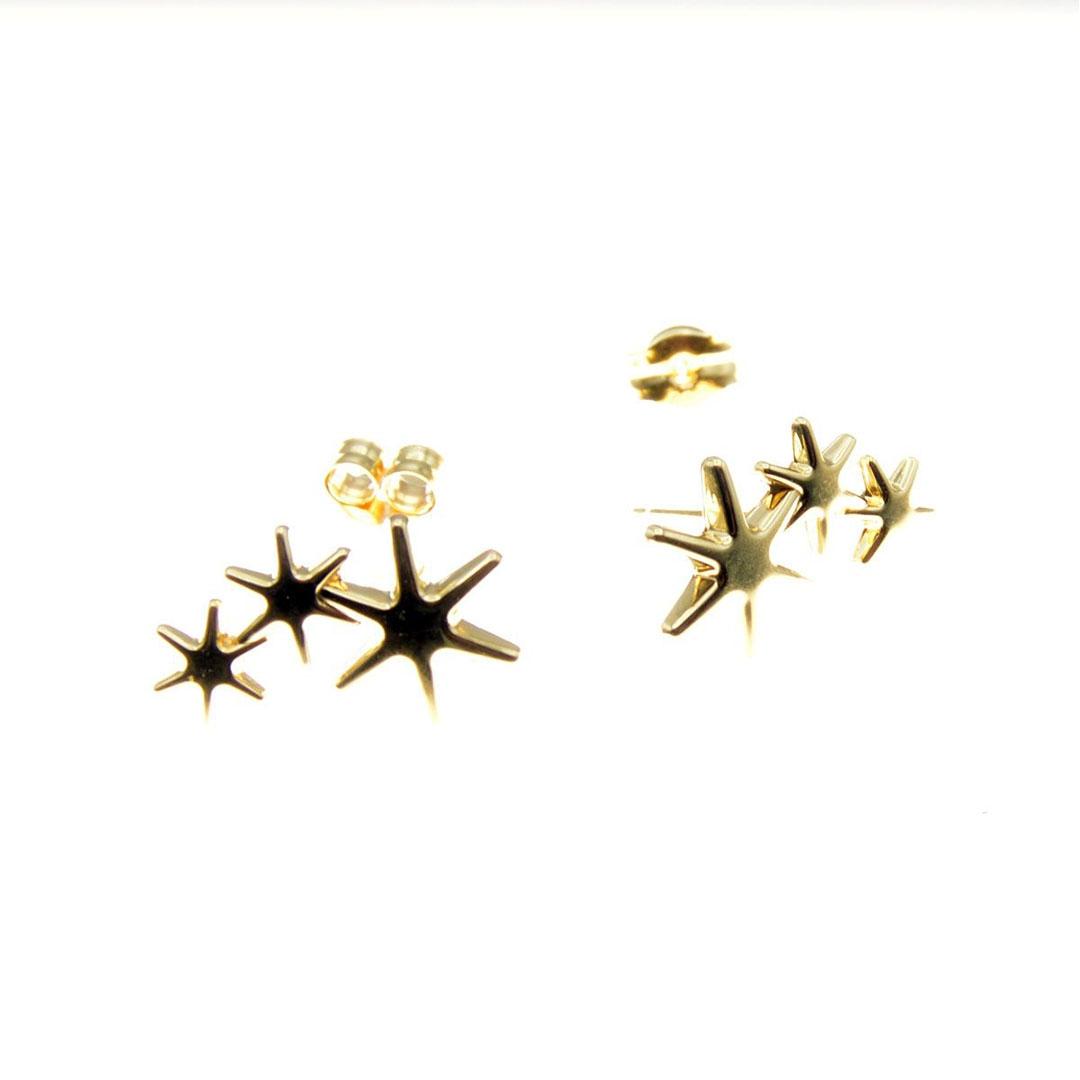 PENDIENTES MUJER ORO 18K  TREPADOR ESTRELLITAS 5645M
