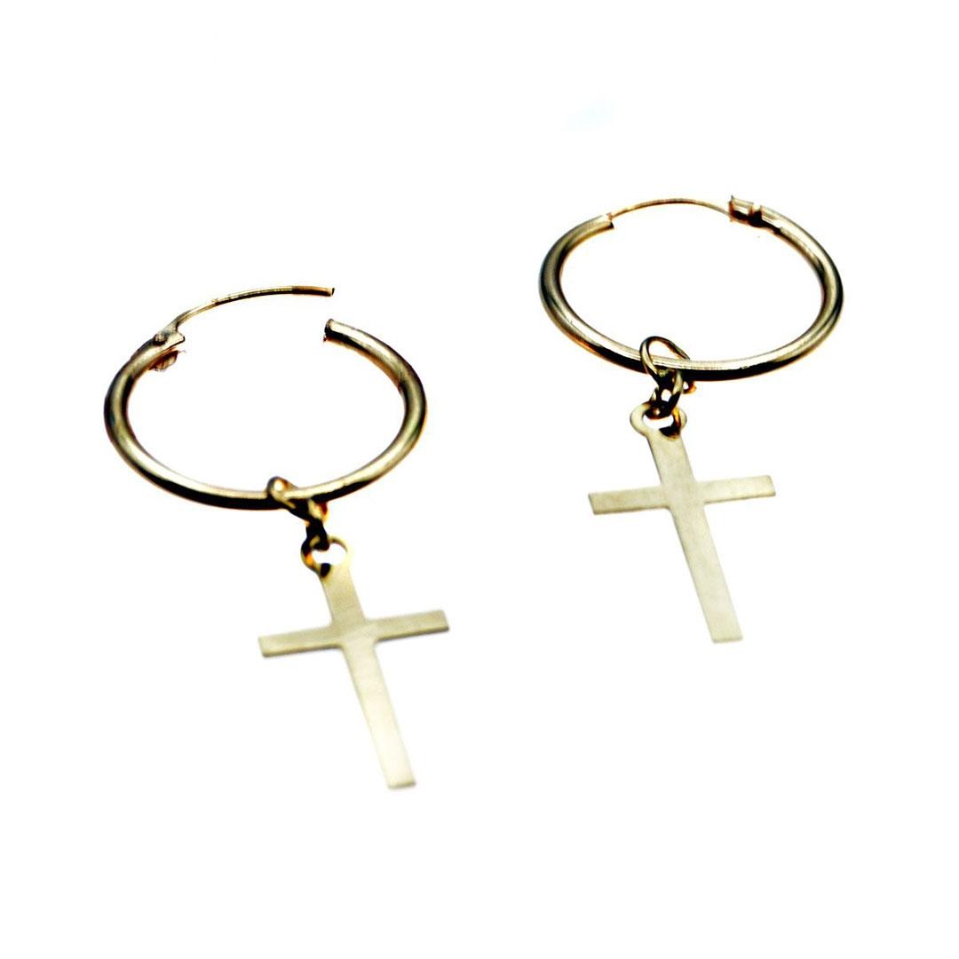 PENDIENTES ARO MUJER ORO 18K CRUZ 5806M