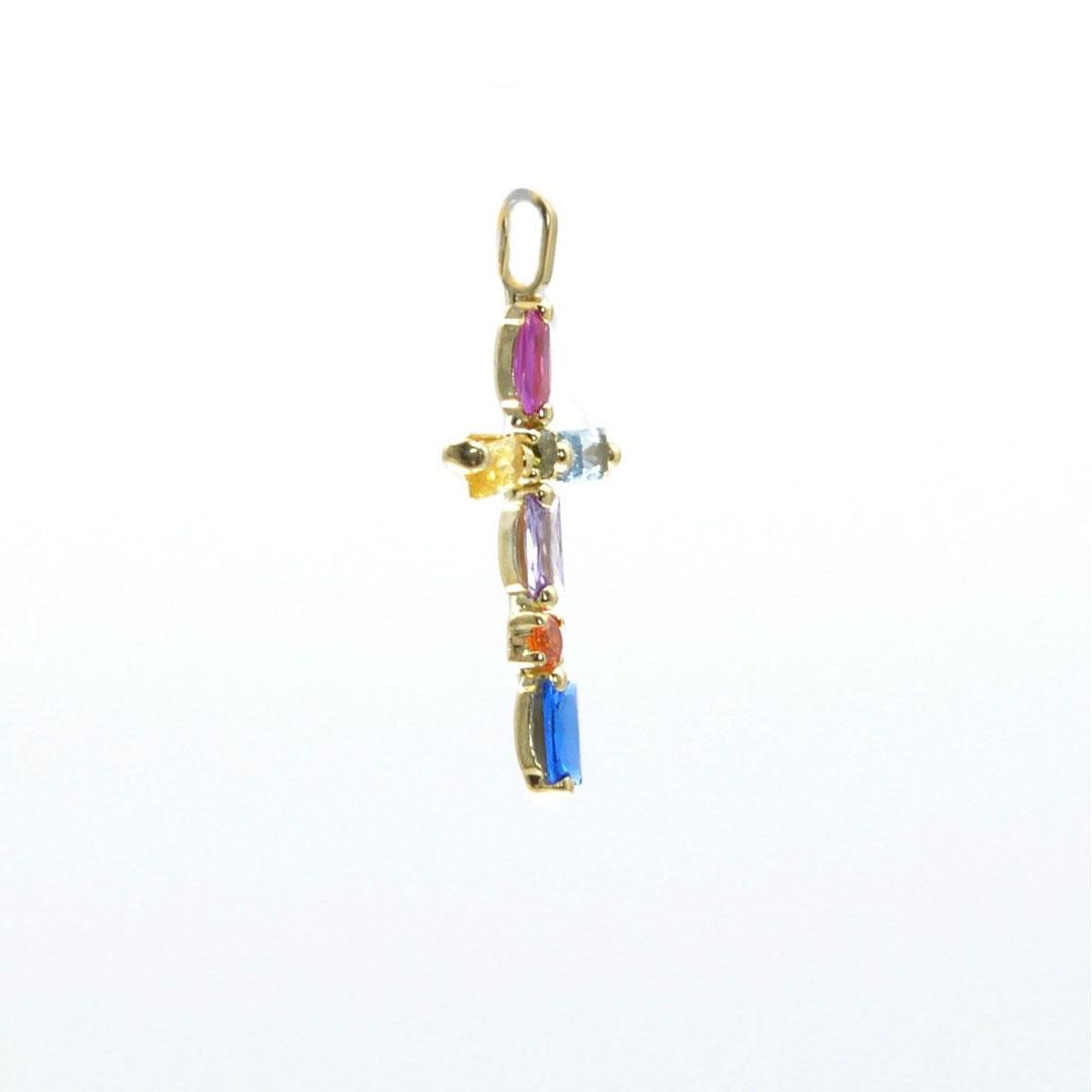 COLGANTE MUJER ORO 18K CON PIEDRAS CIRCONITAS COLORES 189/1