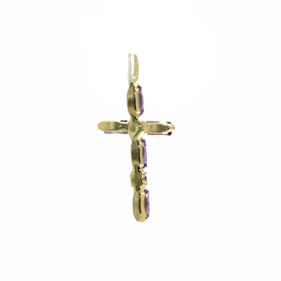 COLGANTE MUJER ORO 18K CON PIEDRAS CIRCONITAS LILA 189/2