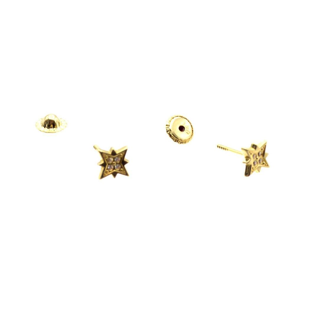 PENDIENTES MUJER ORO 18K Y CIRCONITAS ESTRELLITA 5767M