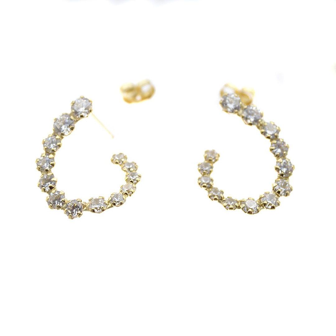 PENDIENTES TREPADOR MUJER ORO 18K CIRCONITAS BLANCAS 5801C