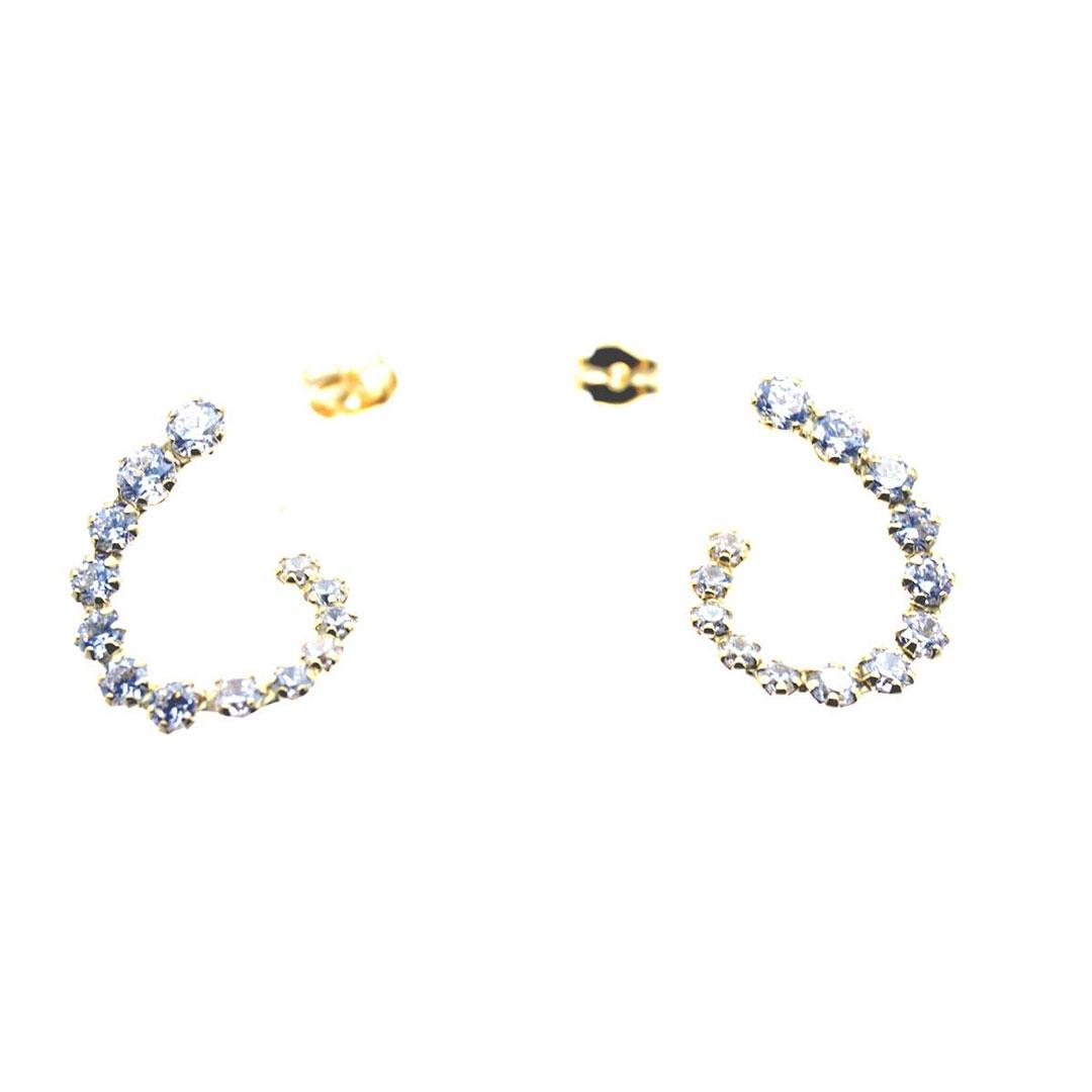 PENDIENTES TREPADOR MUJER ORO 18K CIRCONITAS BLANCAS 5801C