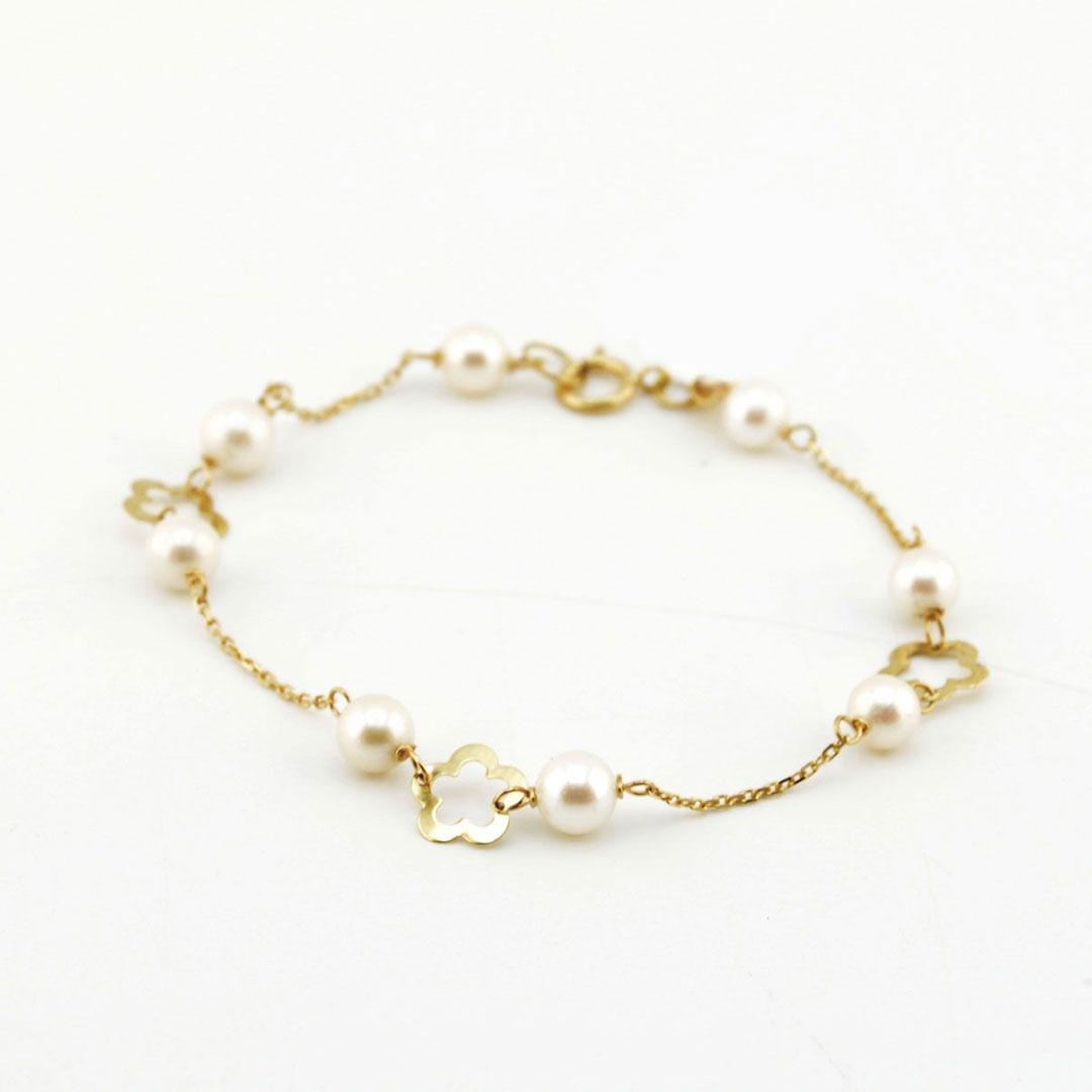 PULSERA MUJER ORO 18K  Y PERLAS 1050F
