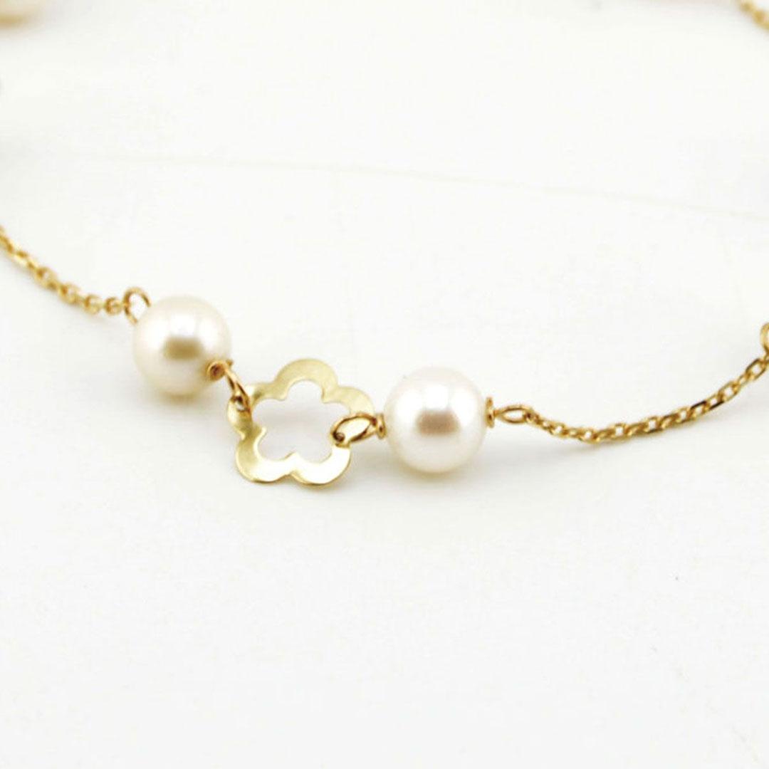 PULSERA MUJER ORO 18K  Y PERLAS 1050F
