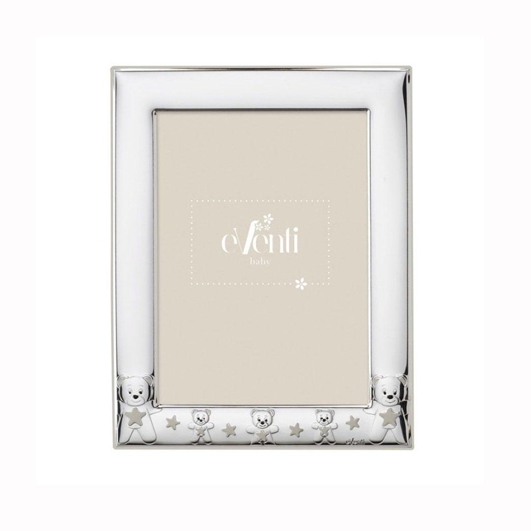 MARCO FOTOS 9X13 PLATA BILAMINADA OSITOS BLANCOS EV3530/9B
