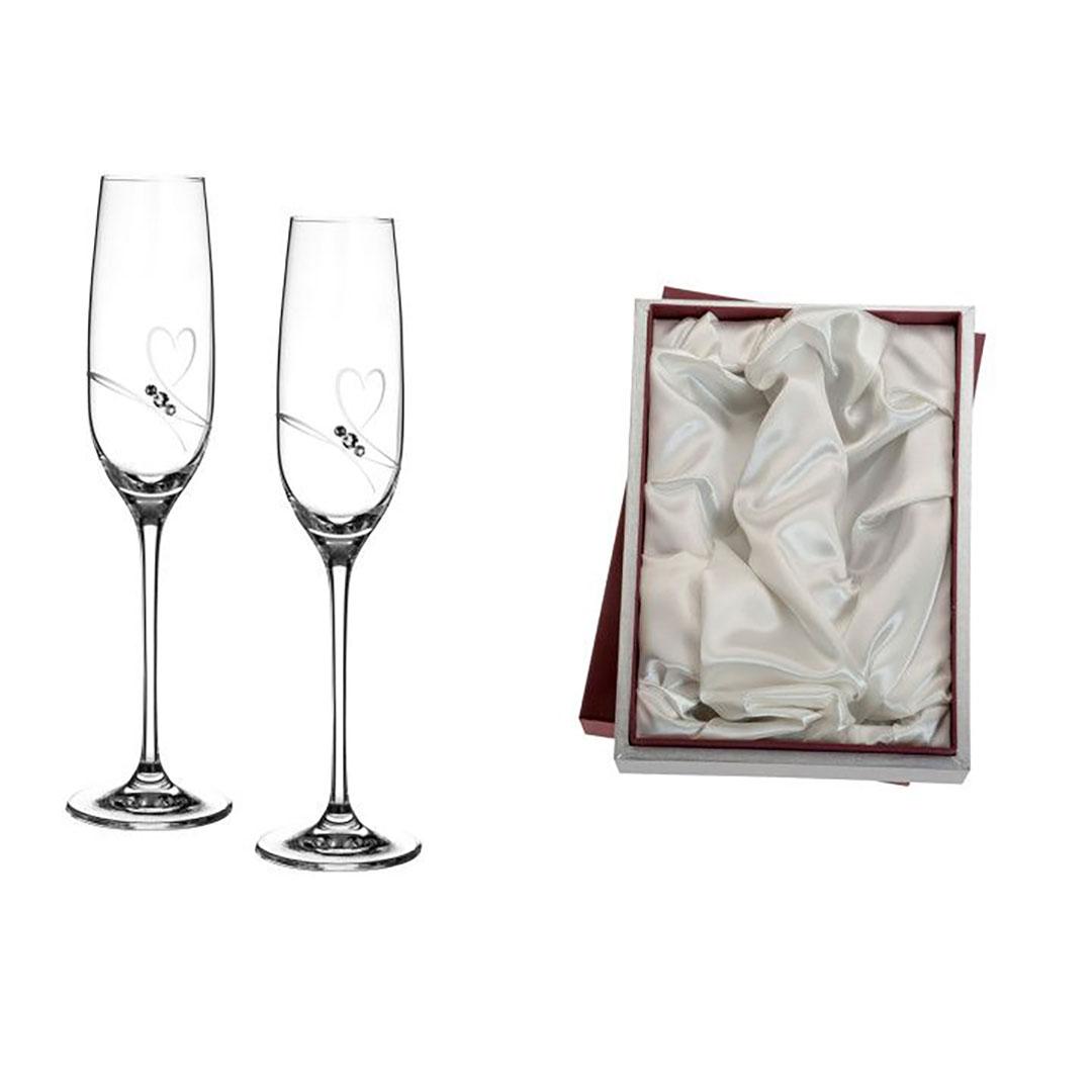 ESTUCHE COPAS CHAMPAGNE CRISTAL CORAZÓN GA4240