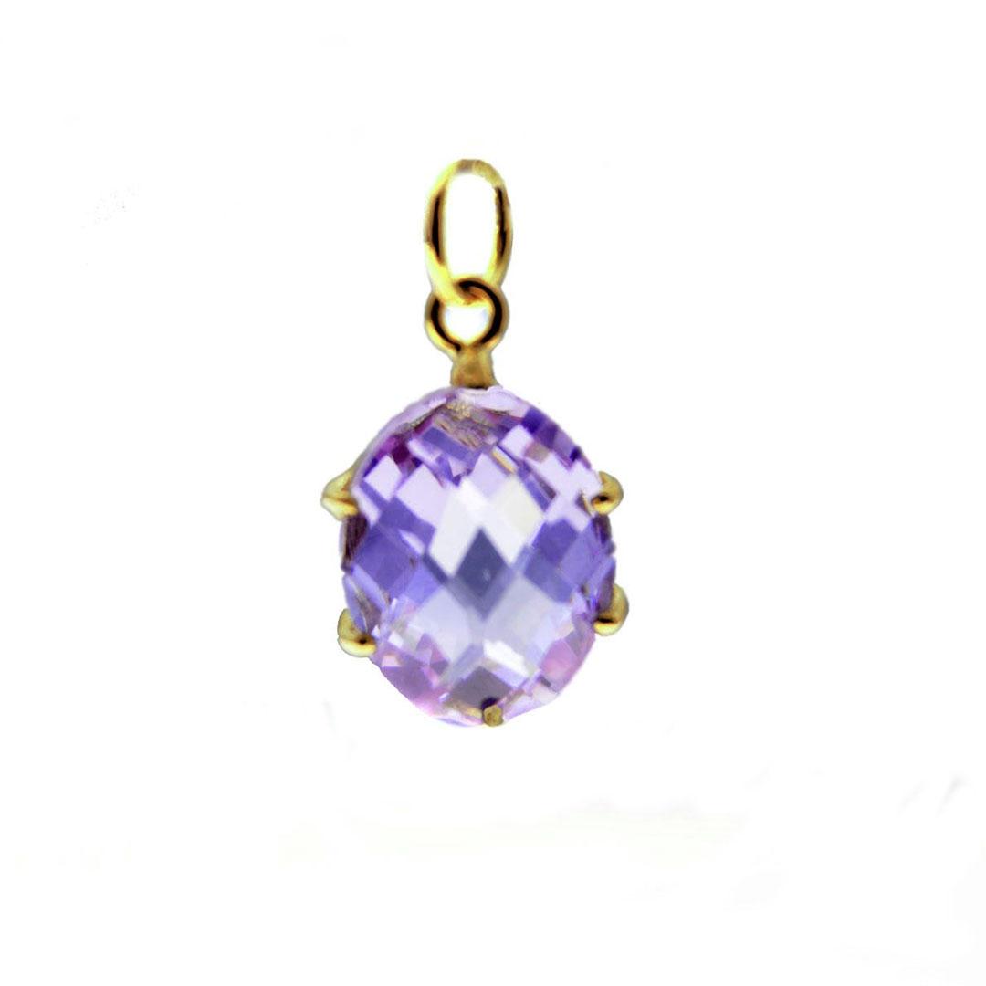 COLGANTE MUJER ORO 18K Y CIRCONITA LILA 955-53L